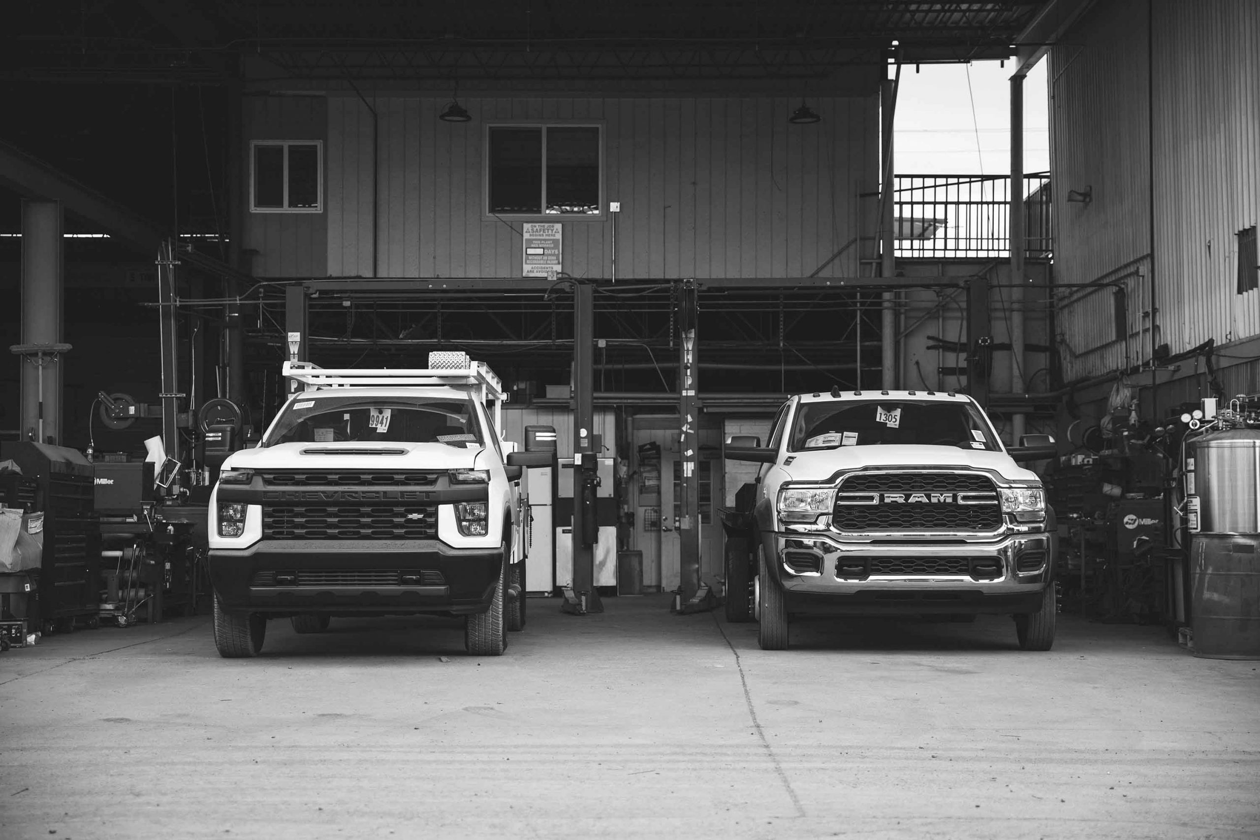 Shop-1-BW Custom work trucks from sun country truck