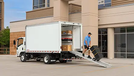 Morgan truck being unloaded